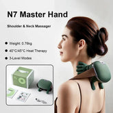 Neck Shoulder Massager Deep Tissue Shiatsu Back Cervical Massage Machine Bionic Heated Fatigue Relief Relax Muscle 3-Level 